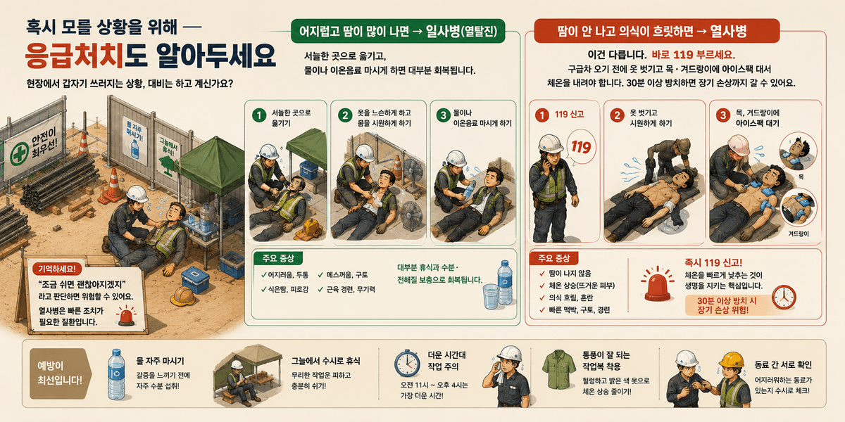 온열질환 응급처치 방법, 일사병, 열사병 응급 대처